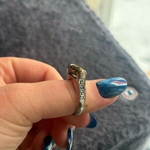 Buddhist Tibetan Prayer Wheel Ring ~ Believed to be Sterling Silver and Brass